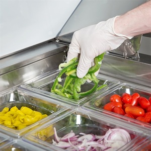 Mô hình mới thương mại bánh sandwich chuẩn bị bảng bánh pizza salad Bar tủ lạnh với topping chảo - Product Image 5