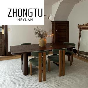 Hiện đại cổ điển Mộc mạc tối giản gỗ sồi rắn bàn ăn đồ nội thất phòng ăn hình chữ nhật bàn đặt 6 8 Ghế bàn ăn - Product Image 3