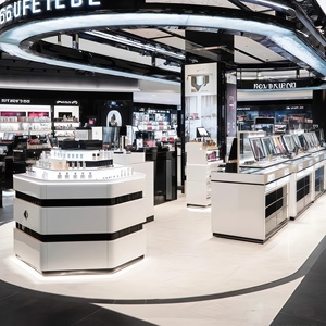 <strong>Yoshing</strong> LED Lighting Modern Customized Cosmetic Shop Display Shelf Cabinet for Makeup Store Interior Design - Product Image 6