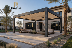 Toldo de Aluminio Inteligente y Moderno para Exteriores RKOVE, Pabellón con Motor y Persianas Totalmente Resistentes a la Intemperie - Product Image 5