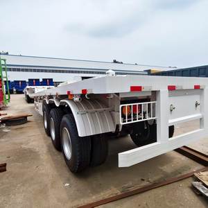 Semi-remorque plateau neuve à <span class=keywords><strong>prix</strong></span> d'usine, 3 essieux, 20 pieds, 40 pieds, pour <span class=keywords><strong>transport</strong></span> de conteneurs, avec verrous de conteneur - Product Image 6