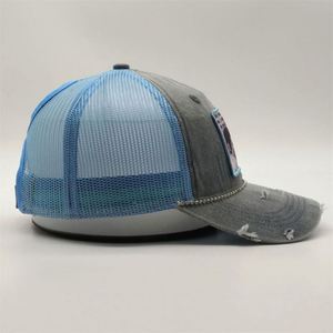 Gorra de Béisbol Personalizada de Alta Calidad, 100% Algodón Pigmentado, con Parche Estampado Gris Desgastado, Estilo Cola de Caballo - Product Image 5
