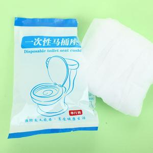 Couvre-siège de toilette jetable blanc en tissu non tissé, personnalisable, à usage unique pour la maison, les voyages et les hôtels - Product Image 1