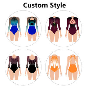 Гимнастический купальник для детей - Красный соревновательный гимнастический купальник с юбкой для тренировок и выступлений по художественной гимнастике - Product Image 6