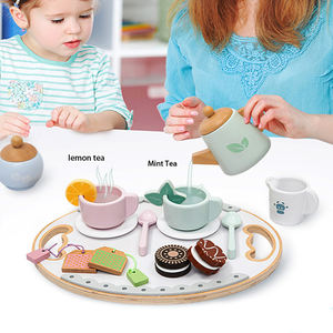 Giocattoli in legno <span class=keywords><strong>per</strong></span> bambini fingono di giocare a Tea Party Set di accessori da cucina regalo in legno Set da tè pomeridiano giocattoli <span class=keywords><strong>per</strong></span> <span class=keywords><strong>bambine</strong></span> - Product Image 4