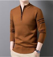 Pull en maille pour homme, col montant zippé, coupe ample, chaud, nouvelle collection automne/hiver 2026, NY