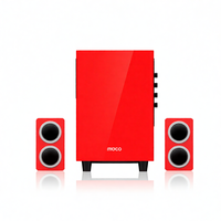 Sistema de Sonido para Cine en Casa y Karaoke MOCO M2 de 2.1 Canales con 2 Micrófonos Inalámbricos 5.0, Gabinete de Madera, Salida de 500-800W