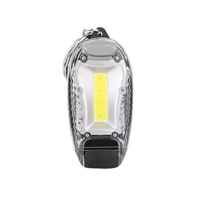 Senter LED Mini USB Portabel Isi Ulang dengan Gantungan Kunci, Bodi ABS, Baterai CR2032, untuk Keadaan Darurat, Berkemah, dan Bersepeda
