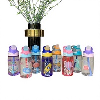 Internet-Berühmte PC-Material Cartoon-Kindertrinkflasche mit Ein-Klick-Öffnung Unisex Schüler-Trinkflasche mit Trageriemen für Outdoor-Aktivitäten