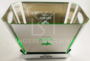 ถังน้ำแข็ง LED รูปเตกีล่าแฟชั่นทันสมัยถังใส่น้ำแข็งไฟ LED สีเขียวทนทานและมีสไตล์สำหรับอุปกรณ์เสริมความเย็นเครื่องดื่ม - Product Image 2