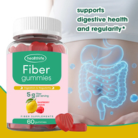 Probióticos Healthife, Suplemento de Fibra Dietética, Sabor Frambuesa y Limón, Gomitas de Fibra de Raíz de Achicoria, Apoyo a la Salud Digestiva