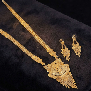 Venta al por mayor 14K 18K 24K chapado en oro formando joyería larga, joyería india de diseño floral, joyería de moda, joyería llena de oro de latón - Product Image 3