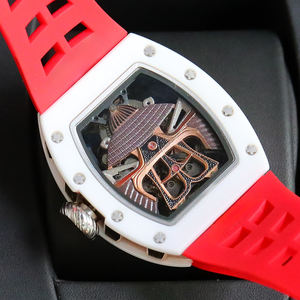 Nuevo Reloj Mecánico 2025 Rm con Caja de Cerámica Blanca en Forma de Barril, Esfera Esqueletizada, Diseño de Armadura Samurai y Tourbillon, Reloj de Pulsera Deportivo de Lujo - Product Image 6