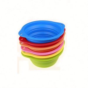 Factory Direct Fashion Waterproof Non-Slip Foldable Silicone Silk <b>Screen</b> Printed Pet Dog Feeding Bowl - Product Image 4