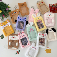 Porte-cartes et porte-carte d'identité en tissu peluche mignon pour sacs à crayons, avec pendentif pour carte de repas d'étudiant et carte de bus de campus