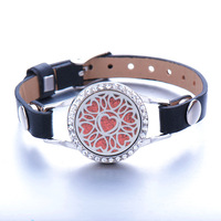 Nouveauté diffuseur de parfum multicouche médaillon d'huile bracelet en cuir double couche pour femmes hommes bijoux prix d'usine