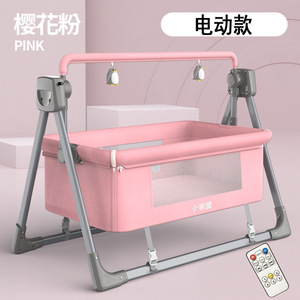Multi-funzione elettrico bambino culla a dondolo letto facile pieghevole bambino culla con musica zanzariera elettronica letto altalena bambino - Product Image 2