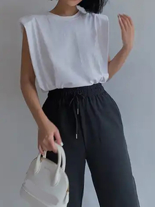 Abbigliamento <span class=keywords><strong>donna</strong></span> moda Design estivo senza maniche <span class=keywords><strong>camicette</strong></span> da <span class=keywords><strong>donna</strong></span> top camicia comode magliette di cotone da <span class=keywords><strong>donna</strong></span> - Product Image 3