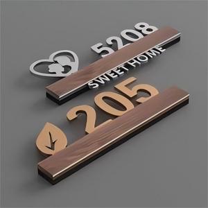 2024 nuovo arrivo professionale di intaglio personalizzato oro lucidato faccia casa numero casa digitale segno numero civico personalizzato per l'ufficio - Product Image 6