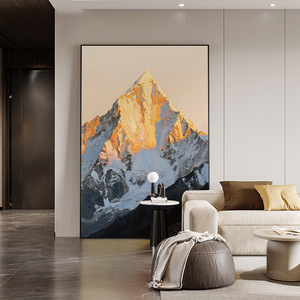 Peinture sur toile à l'huile Rizhao Jinshan, paysage de montagne abstrait, art contemporain, décoration murale pour salon, fond de canapé - Product Image 2