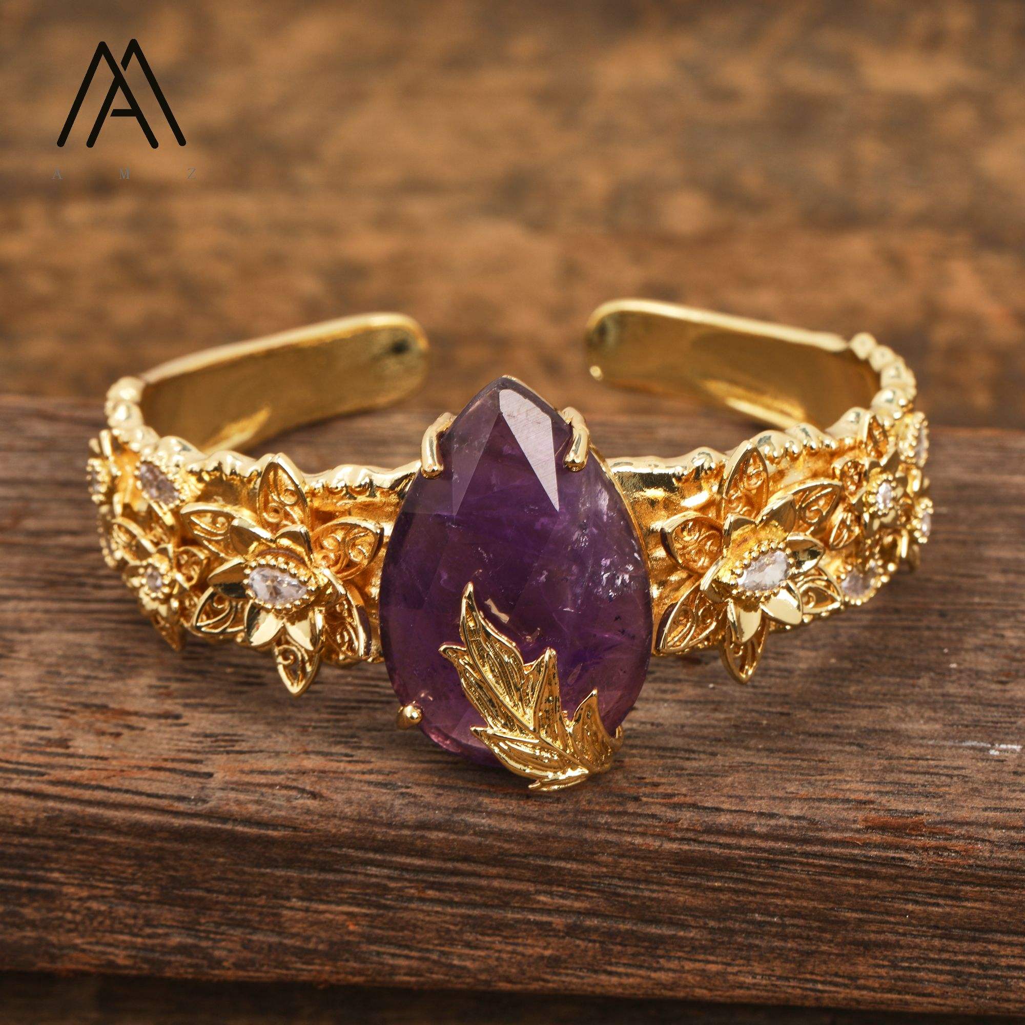 Bracelet en or améthyste