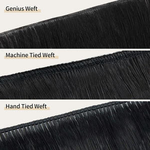 Extensions <span class=keywords><strong>de</strong></span> <span class=keywords><strong>cheveux</strong></span> vierges légères les plus vendues, noir naturel, super double drawn, lisses et soyeuses, trame double cousue à la machine pour plus <span class=keywords><strong>de</strong></span> longueur - Product Image 5