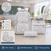 Ensemble de sacs à dos scolaires imperméables 3 pièces pour enfants, légers, 20-36L, sac à livres, sac à déjeuner, trousse à crayons, personnalisable OEM