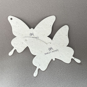 <span class=keywords><strong>Biglietti</strong></span> di ringraziamento personalizzati a forma di farfalla con semi di fiori stampati, fatti a mano, per piccole imprese, per tutte le occasioni - Product Image 1