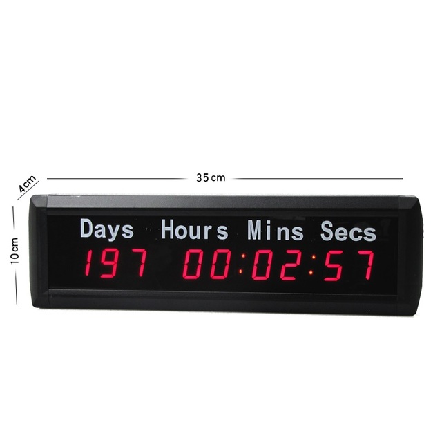 Portable 1 Inch 9 Digits LED 999 Days Countdown Timer Date Counter Timing Digital Wall Clock with Remote Control