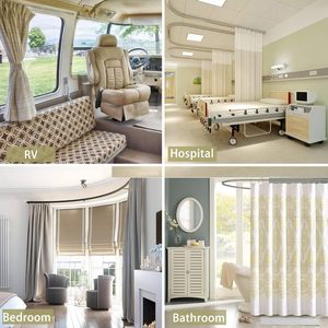 CF Plastic Flexible PVC Bendable Window Bath Shower Curtain <strong>Rail</strong> <strong>Hooks</strong> Set <strong>for</strong> Bathroom Sliding Divider Ceiling Curtain Track - Product Image 3