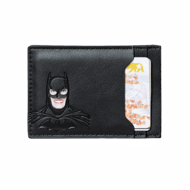 Wholesale Minimalist ID Wallet Design Logo Cardholder Business PU Leather ID Credit Card Holder for Man Bat Hero Valentine's Day