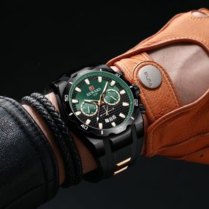 Montre homme REWARD RD83008M, étanche, chronographe lumineux, date, bracelet en silicone, quartz. - Product Image 4