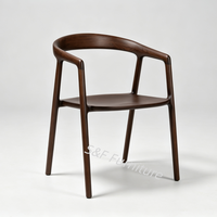 Nouvelle conception, prix de gros abordable, chaises de salle à manger en bois massif couleur noyer avec pieds en bois pour hôtels, mariages, maisons et cafés