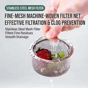 Stainless Steel Kitchen Sink Strainer Fine Mesh Filter Anti Clog Drain Protector For Vegetable Washing Basin - Product Image 2