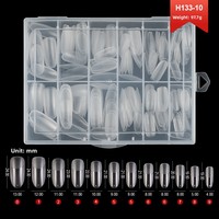 Ongles artificiels ABS ultra-fins, sans lime, prêts à poser, motif papillon pré-dessiné, demi-couverture, sans couture, pour doigts