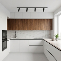 Meubles de cuisine personnalisés durables de l'usine chinoise WQ – Designs gratuits, couleur unie noir et blanc, intelligents, en promotion