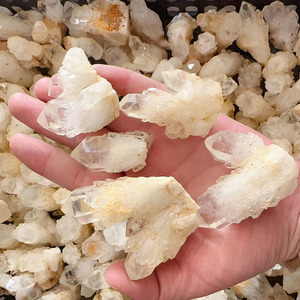 Di alta qualità naturale curativo esemplare minerale <span class=keywords><strong>grezzo</strong></span> chiaro grappolo di <span class=keywords><strong>quarzo</strong></span> piccolo fiore bianco cristallo di ananas grappoli - Product Image 5