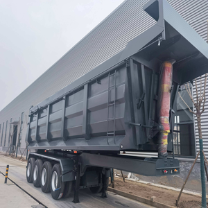Semi-remorque benne basculante robuste à 3 ou 4 essieux, 50, 60, 80 tonnes, à extrémité en aluminium, pour benne arrière, d'occasion - Product Image 6