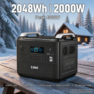 SAMAS N079 2000W Portable <b>Power</b> Station 2048Wh LiFePO4 <b>Battery</b> Solar <b>Generator</b> Jump Starter Flashlight Pure Sine Wave Camping - Product Image 2