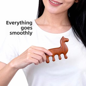 <span class=keywords><strong>Pettine</strong></span> da massaggio in legno di sandalo dorato, novità dell'anno del cavallo, confezione regalo in legno, regalo per le vacanze per gli amici - Product Image 4