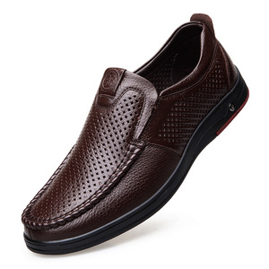 Chaussures en cuir pour hommes, chaussures habillées formelles, chaussures de travail pour hommes, mocassins décontractés à la mode, chaussures respirantes en maille antidérapantes pour hommes - Product Image 5