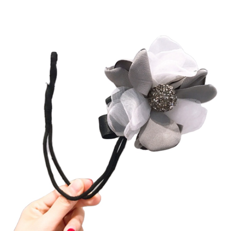 Amazon трансграничной ловкие булочка ленивый скручивания завить волосы из шифона с цветочным рисунком волосы большой для печати магический зажим для волос аксессуары для волос