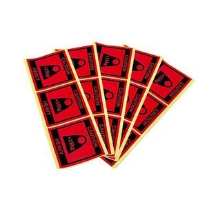   Autocollants d'avertissement de surpoids, carrés rouges et noirs, personnalisés pour l'emballage logistique transfrontalier - Product Image 1