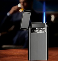 Briquet à gaz butane rechargeable en métal moderne, gravé sur mesure, coupe-vent et écologique, pour homme, cadeau personnalisé