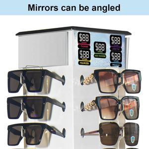 Présentoir rotatif pour lunettes de soleil avec roulettes, support à <span class=keywords><strong>4</strong></span> faces pour magasin et centre commercial, grande capacité 80 paires, tour optique mobile - Product Image 4