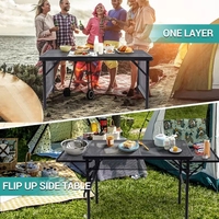 Table de camping pliante pour pique-nique en plein air, jardin, avec sac de rangement et de transport, portable, pour fête, jardin, barbecue
