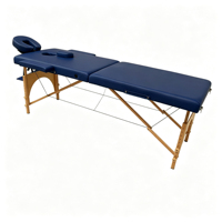 Table de massage professionnelle pliable en bois à 2 sections, lit de spa réglable en hauteur, mobilier de salon