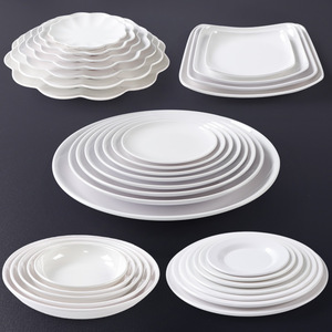 Assiette Ronde A5 en Mélamine Écologique Blanche, <span class=keywords><strong>Vaisselle</strong></span> d'Extérieur en Plastique, <span class=keywords><strong>Vaisselle</strong></span> et Assiettes Économiques et Élégantes, Meilleures Ventes - Product Image 2