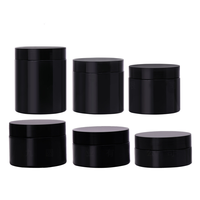 Nouvelle Tendance : Pots Cosmétiques Ronds en Plastique PET Noir avec Bouchon à Vis, Logo Personnalisé, 80ml-250ml, Impression Sérigraphique