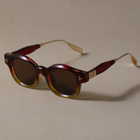 Lunettes de soleil de style japonais irrégulières, épaisses et légères, avec rivets métalliques, rétro, compatibles avec les verres correcteurs, protection UV, verres PC, unisexe